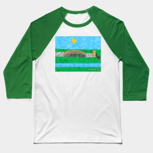 Bridge Landscape by Tommy - Homeschool Art Class 2021/22 Art Supplies Fundraiser Baseball T-Shirt